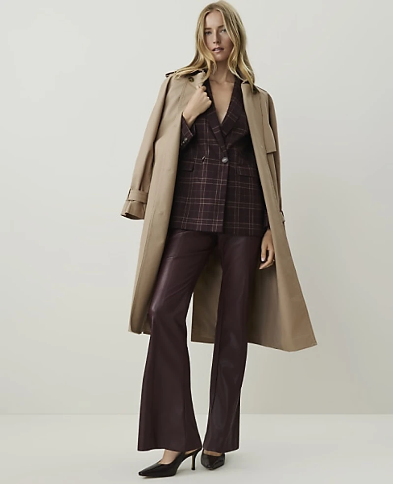 Ann Taylor The Modern Trouser Faux Leather Bold Bordeaux Women's