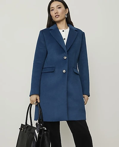 Ann Taylor Short Chesterfield Coat Moonlit Backdrop Women's
