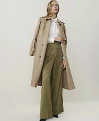Ann Taylor The Statement Palazzo Pant Satin Green Women's