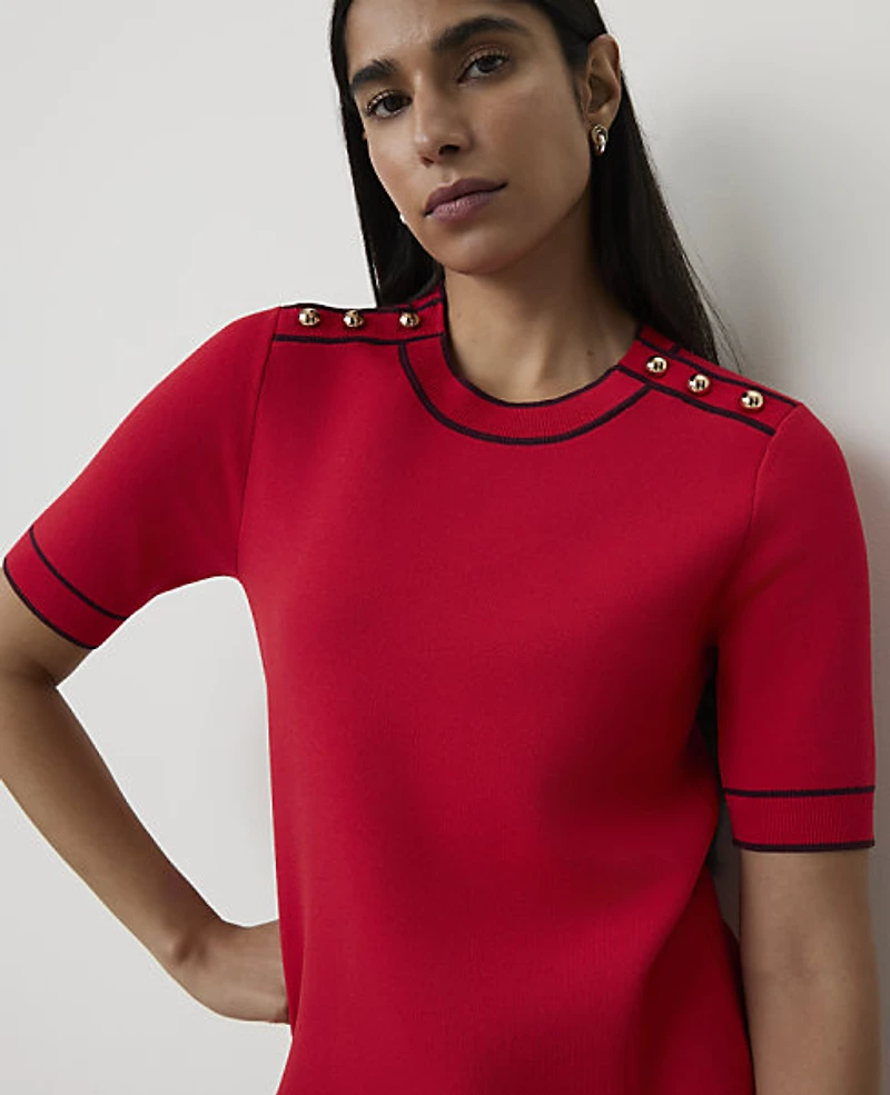 Ann Taylor Petite Sweater Mini Shift Dress Women's