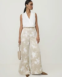 Ann Taylor The Floral Statement Palazzo Pant Winter White Women's