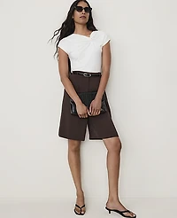 Ann Taylor The Pleated Bermuda Short French Mocha Women's