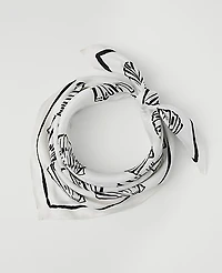 Ann Taylor Shell Print Silk Scarf Black Women's