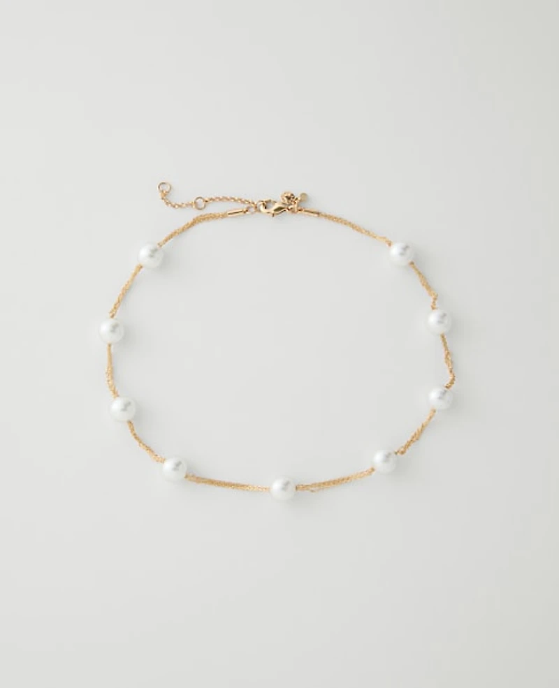 Ann Taylor Pearl Necklace Ivory Women's