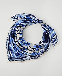 Ann Taylor Paisley Silk Scarf White Women's