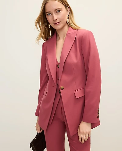 Ann Taylor The Fitted Long Blazer Rose Clay Women's