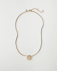 Ann Taylor Metal Disc Pendant Necklace Goldtone Women's