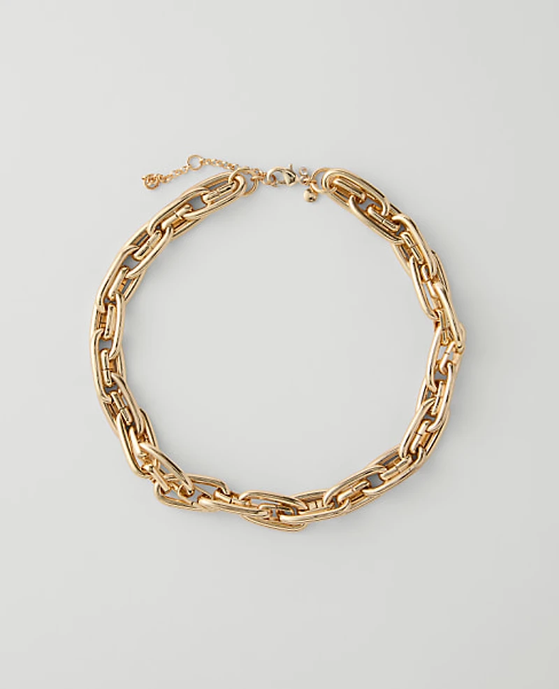 Ann Taylor Chunky Chain Necklace Goldtone Women's