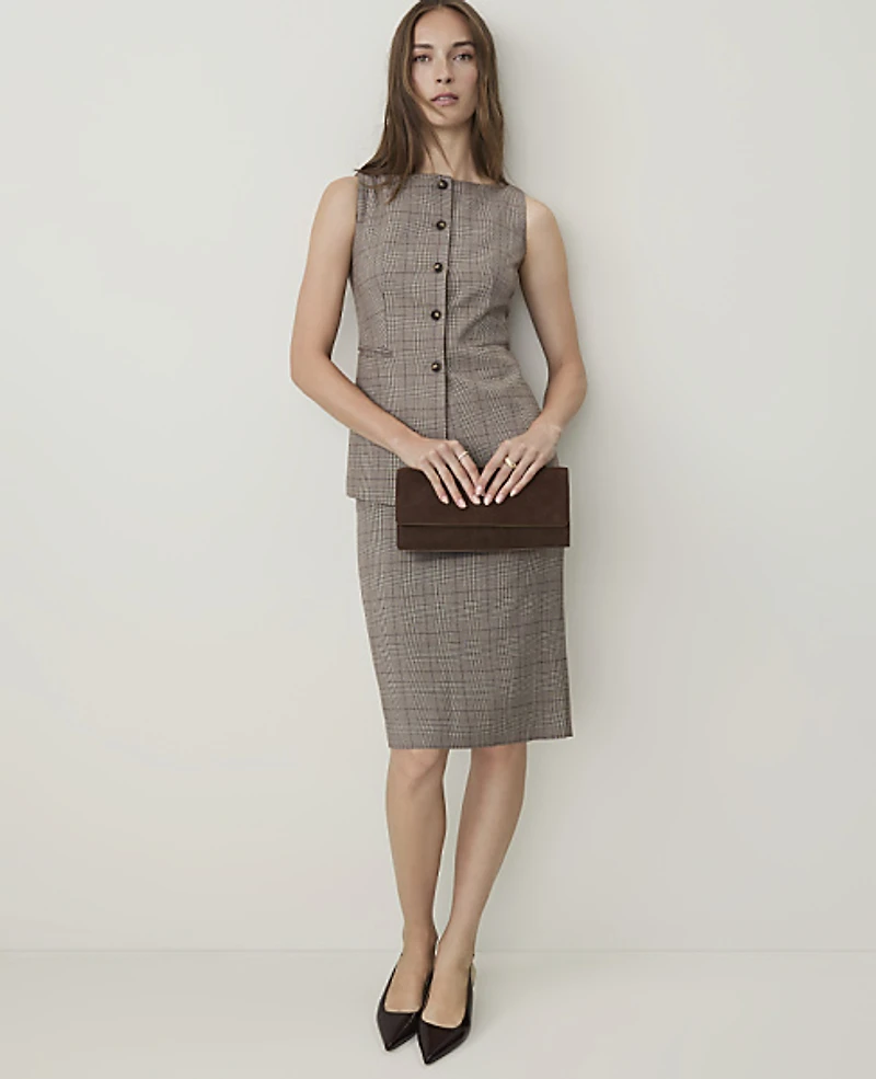 Ann Taylor The Tailored Pencil Skirt Plaid Multi Women's