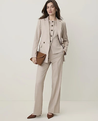 Ann Taylor The Flare Trouser Windowpane Tan White Women's