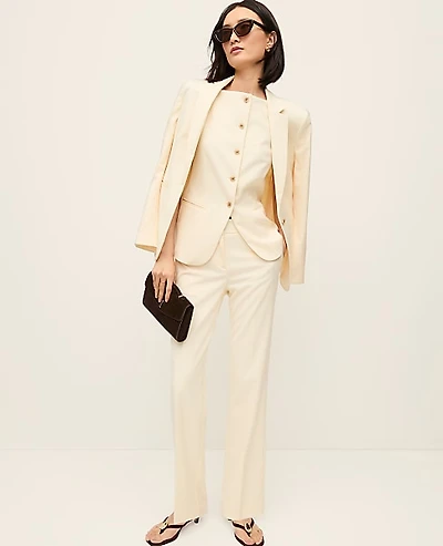Ann Taylor The Petite Straight Pant Almond Oil Women's