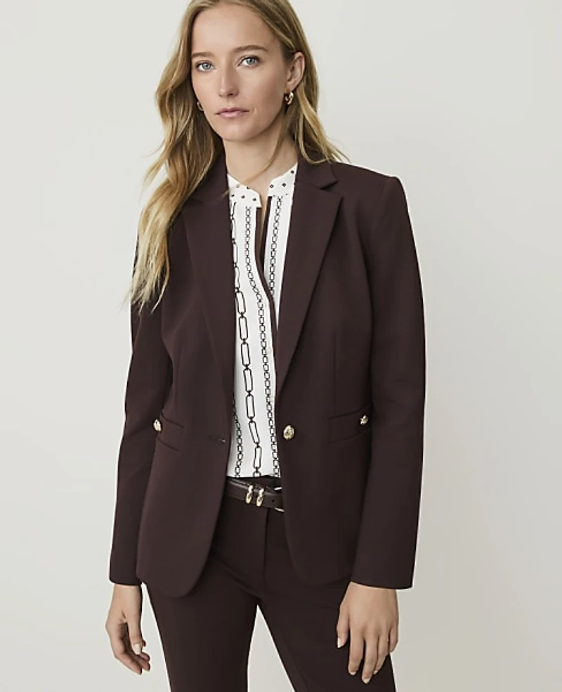 Ann Taylor The Single Button Blazer Ponte Women's