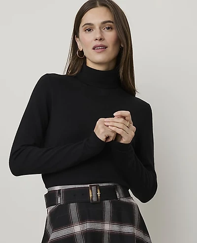 Ann Taylor Essential Turtleneck Sweater Black Women's