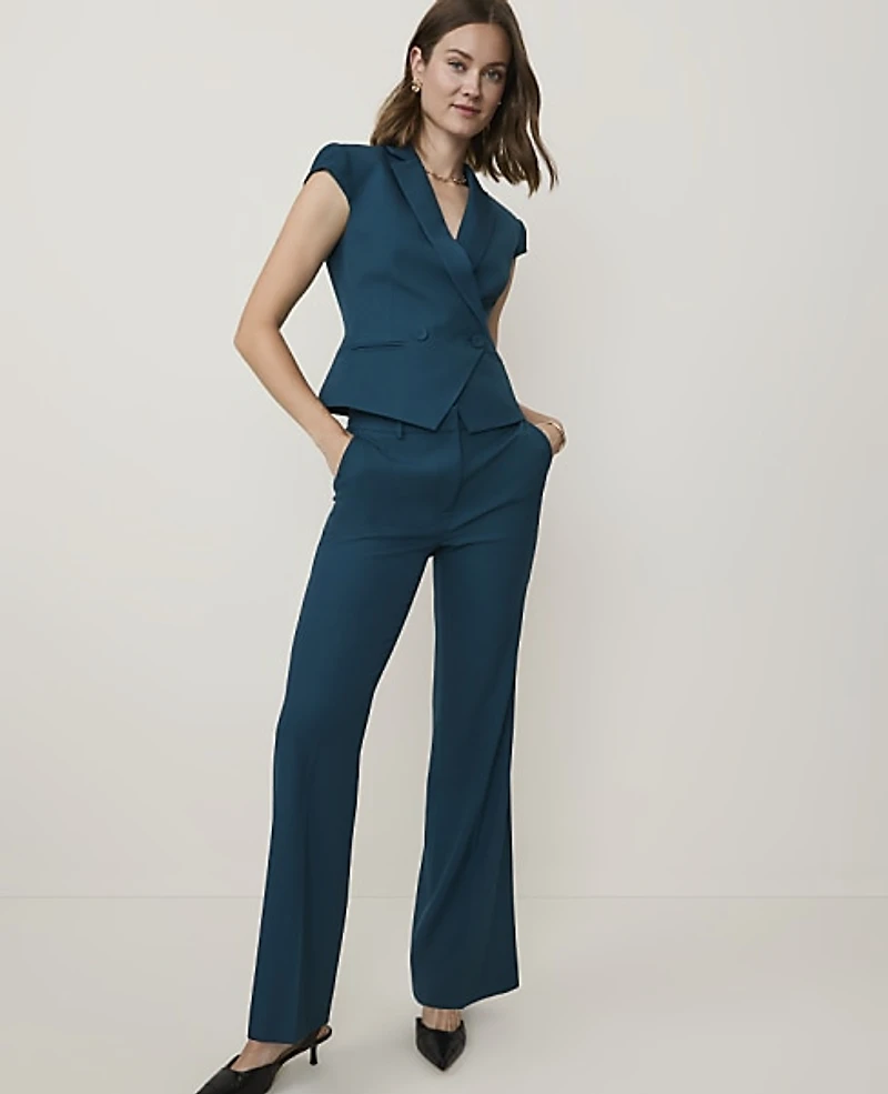 Ann Taylor The Petite Flare Trouser Deep Forest Pine Women's