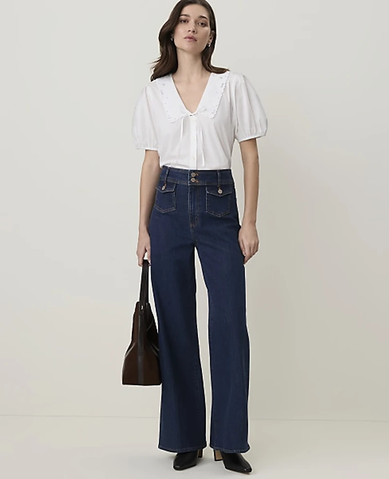 Ann Taylor Weekend Trouser Jean Authentic Dark Wash Women's