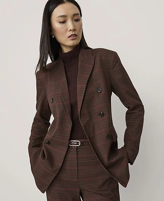 Ann Taylor The Plaid Waverly Blazer Neutral Multi Women's