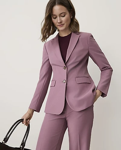 Ann Taylor The Petite Greenwich Blazer Bi-Stretch Stormy Mauve Women's