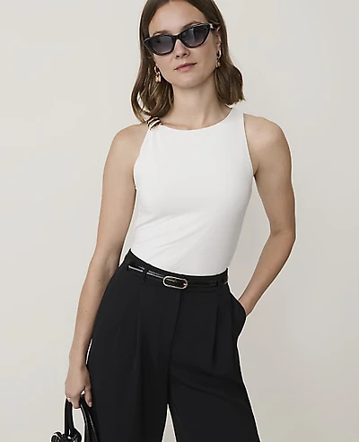 Ann Taylor Petite Hardware Embellished Tank Top Winter White Women's