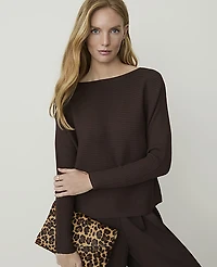 Ann Taylor Petite Ribbed Boatneck Sweater Women's
