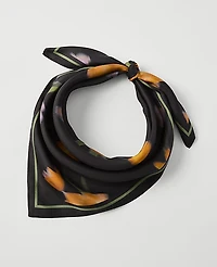 Ann Taylor Floral Silk Scarf Black Women's