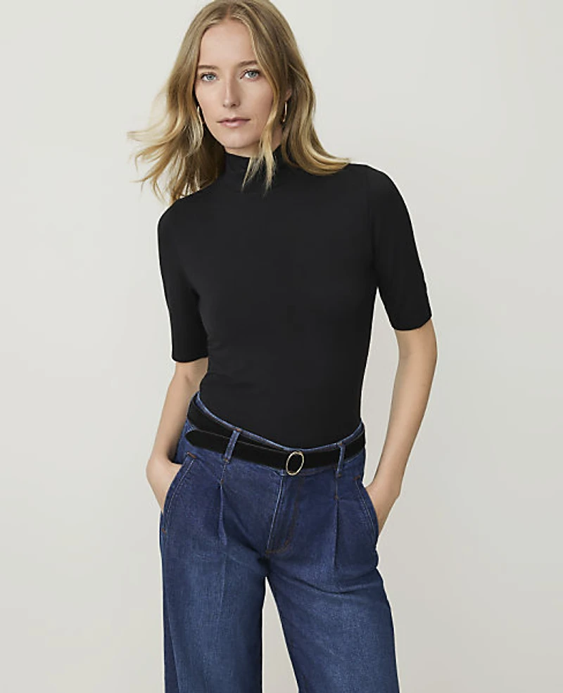 Ann Taylor Petite Mock Neck Top Women's