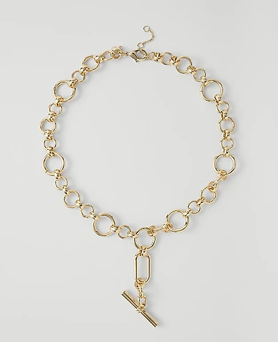 Ann Taylor Lariat Drop Necklace Goldtone Women's