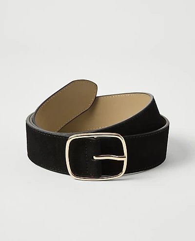 Ann Taylor Suede Square Buckle Belt Women's
