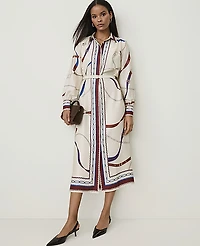 Ann Taylor Horsebit Print Midi Shirtdress Sand Shell Women's