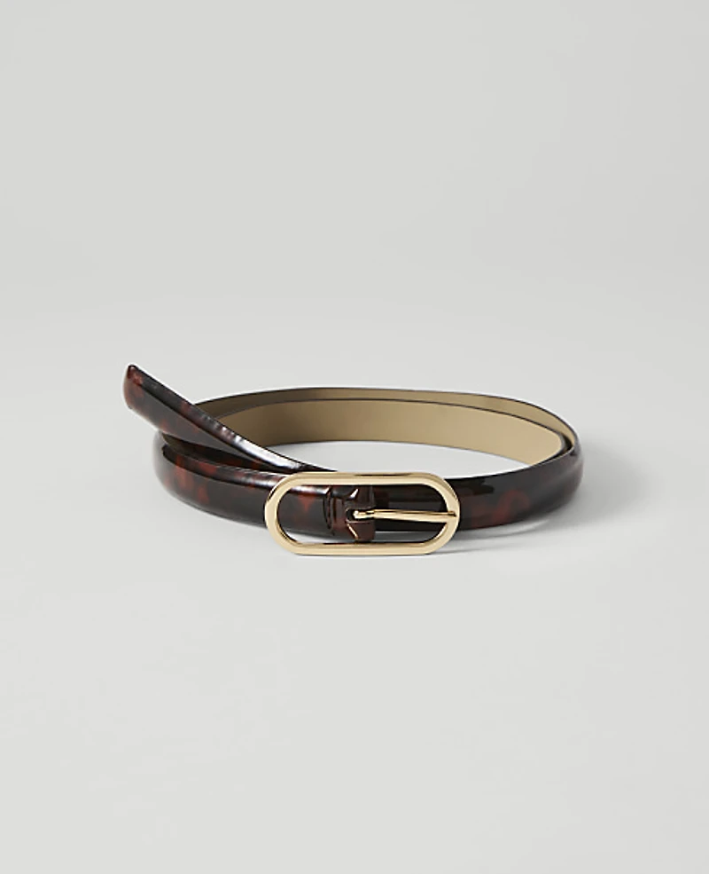 Ann Taylor Skinny Tortoiseshell Print Belt Brown Multi Women's