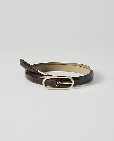 Ann Taylor Skinny Tortoiseshell Print Belt Brown Multi Women's