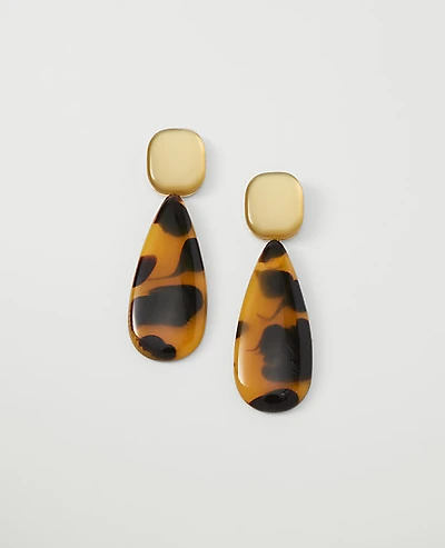Ann Taylor Tortoise Drop Earrings Goldtone Women's