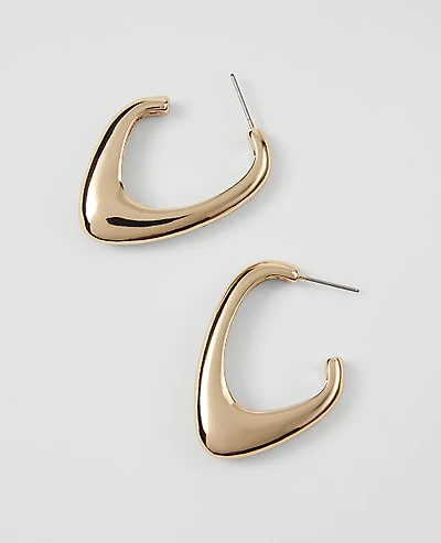 Ann Taylor Sculptural Hoop Earrings Goldtone Women's
