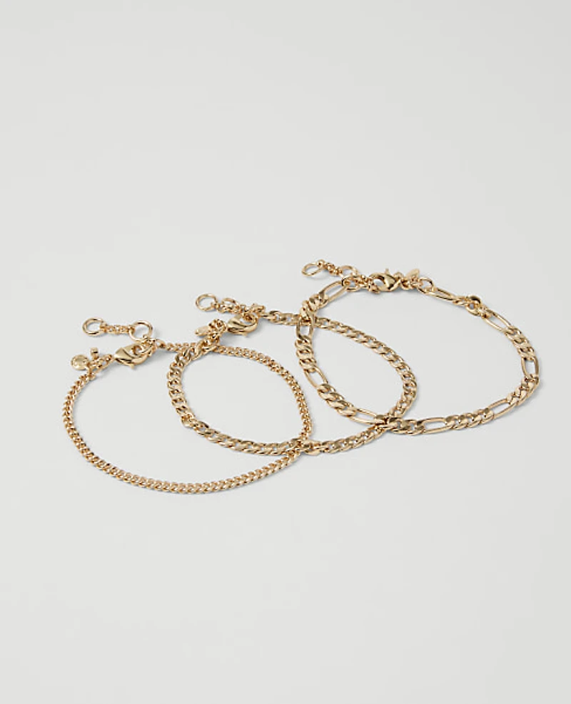 Ann Taylor Chain Link Bracelet Set Goldtone Women's