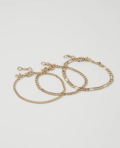 Ann Taylor Chain Link Bracelet Set Goldtone Women's