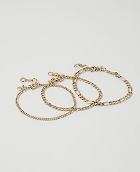 Ann Taylor Chain Link Bracelet Set Goldtone Women's