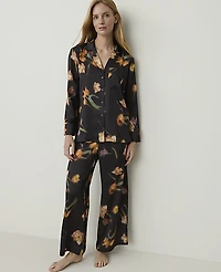 Ann Taylor Floral Pajama Set Black Women's