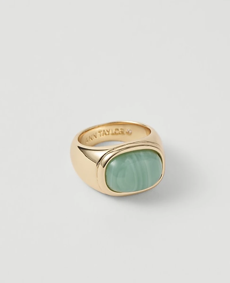 Ann Taylor Oval Stone Ring Goldtone Women's