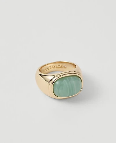 Ann Taylor Oval Stone Ring Goldtone Women's