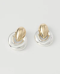 Ann Taylor Metal Hoop Drop Earrings Goldtone Women's