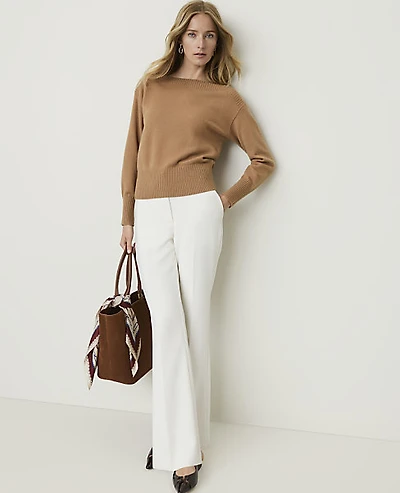 Ann Taylor The Petite Flare Trouser Winter White Women's