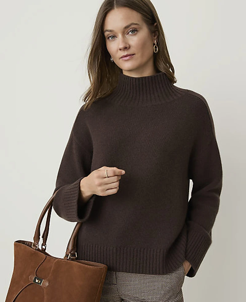 Ann Taylor Cashmere Mock Neck Sweater Women's