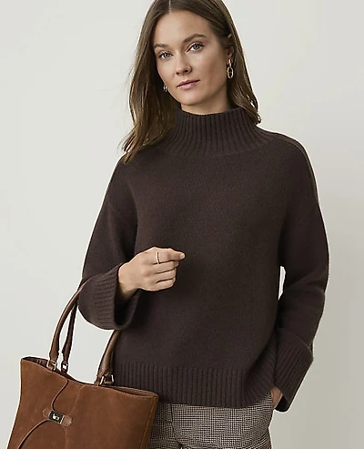 Ann Taylor Cashmere Mock Neck Sweater Women's