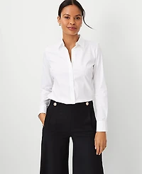 Ann Taylor Tall Perfect Shirt Size 0 White Women's
