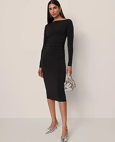 Ann Taylor Ruched Knit Midi Dress Women's