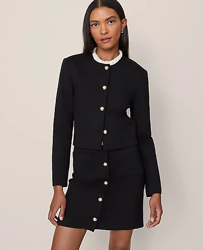 Ann Taylor The Crew Neck Jacket Ponte Women's