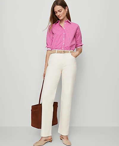 Ann Taylor The Perfect Straight Jean Size 18 Ivory Women's