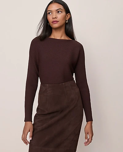 Ann Taylor Ribbed Boatneck Sweater Women's