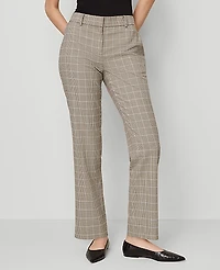 Ann Taylor The Petite Straight Pant in Plaid — Curvy Fit Size 00 Copper/Cream Multi Women's