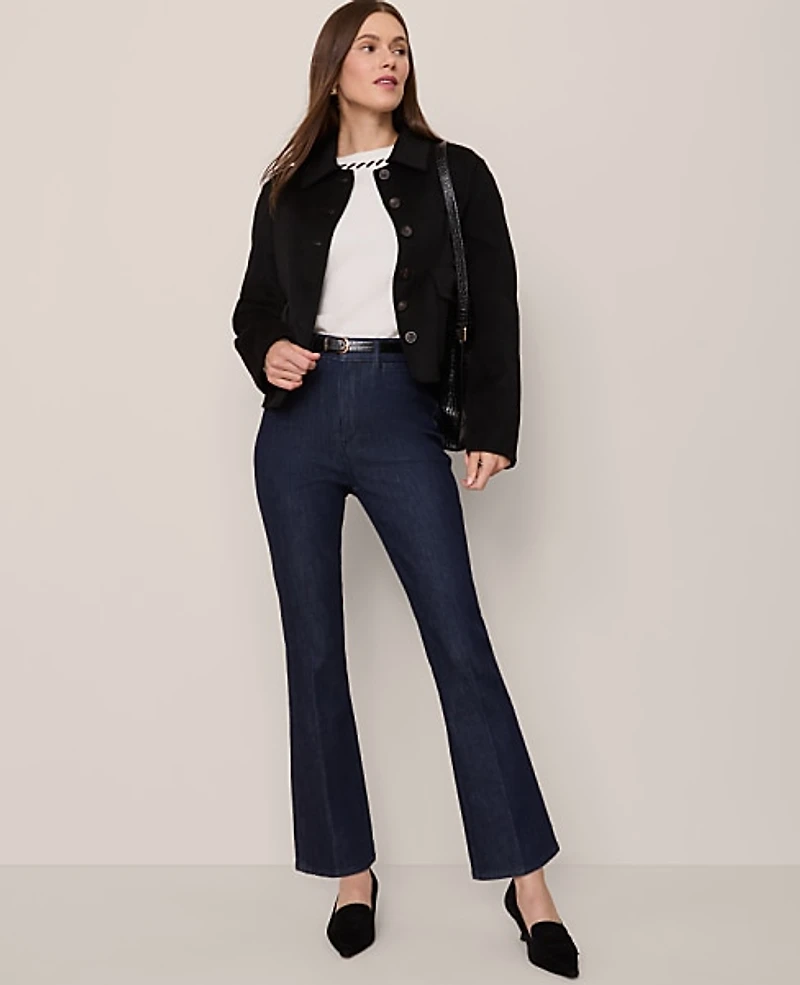 Ann Taylor The Crop Boot Jean Size 0 Classic Rinse Wash Women's