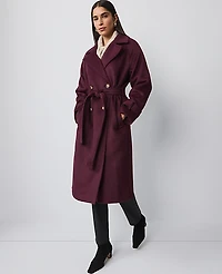 Ann Taylor Belted Trench Coat Poised Plum Women's